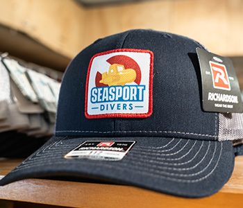 Seasport Diver's branded hat sold at the dive shop in Poipu